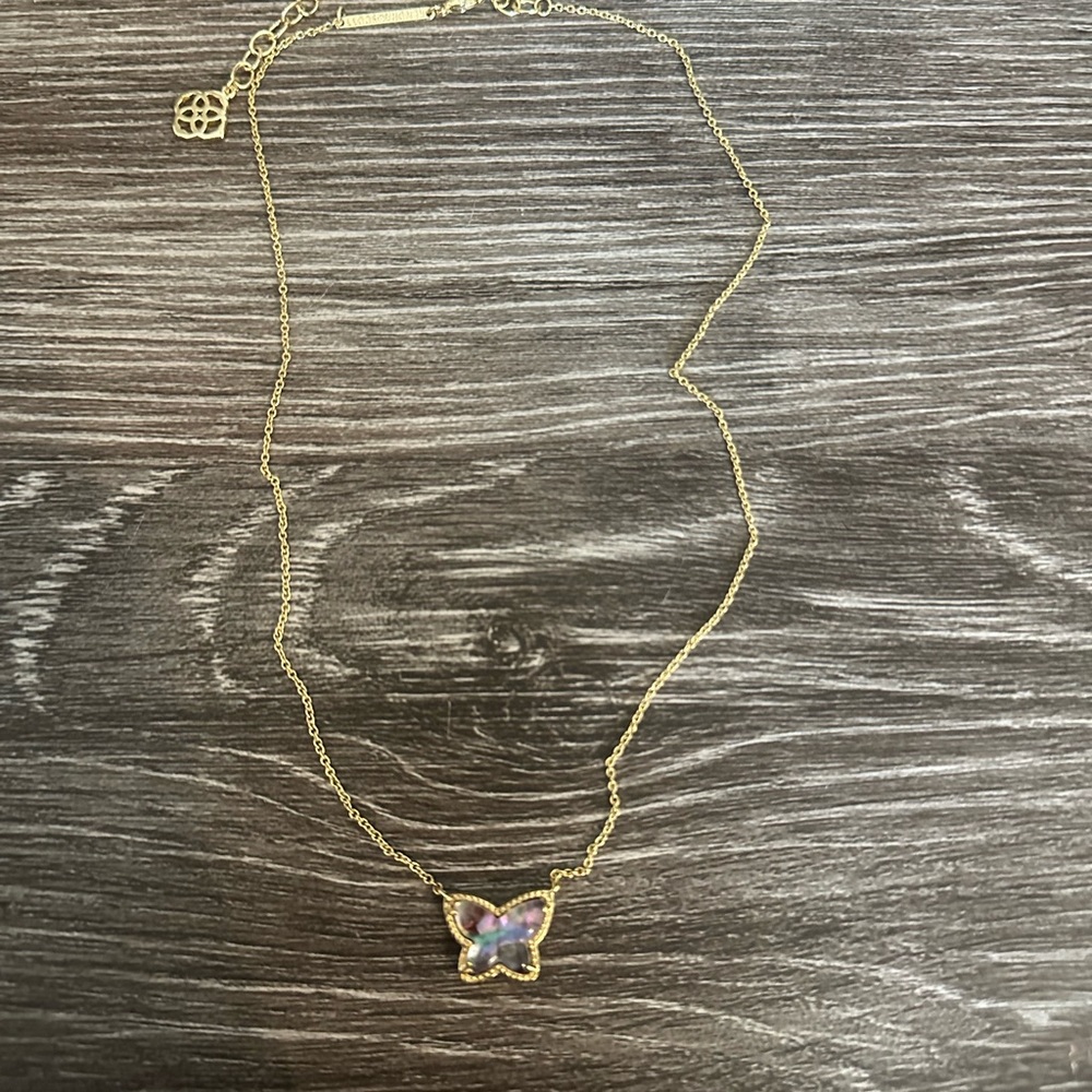 Kendra Scott Gold and iridescent Butterfly Necklace